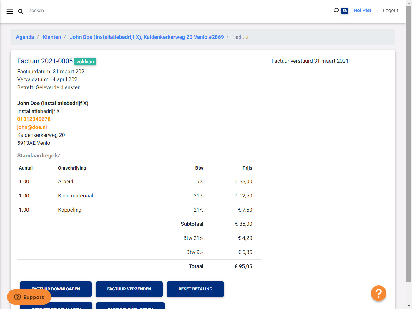 Digitale werkbon app
